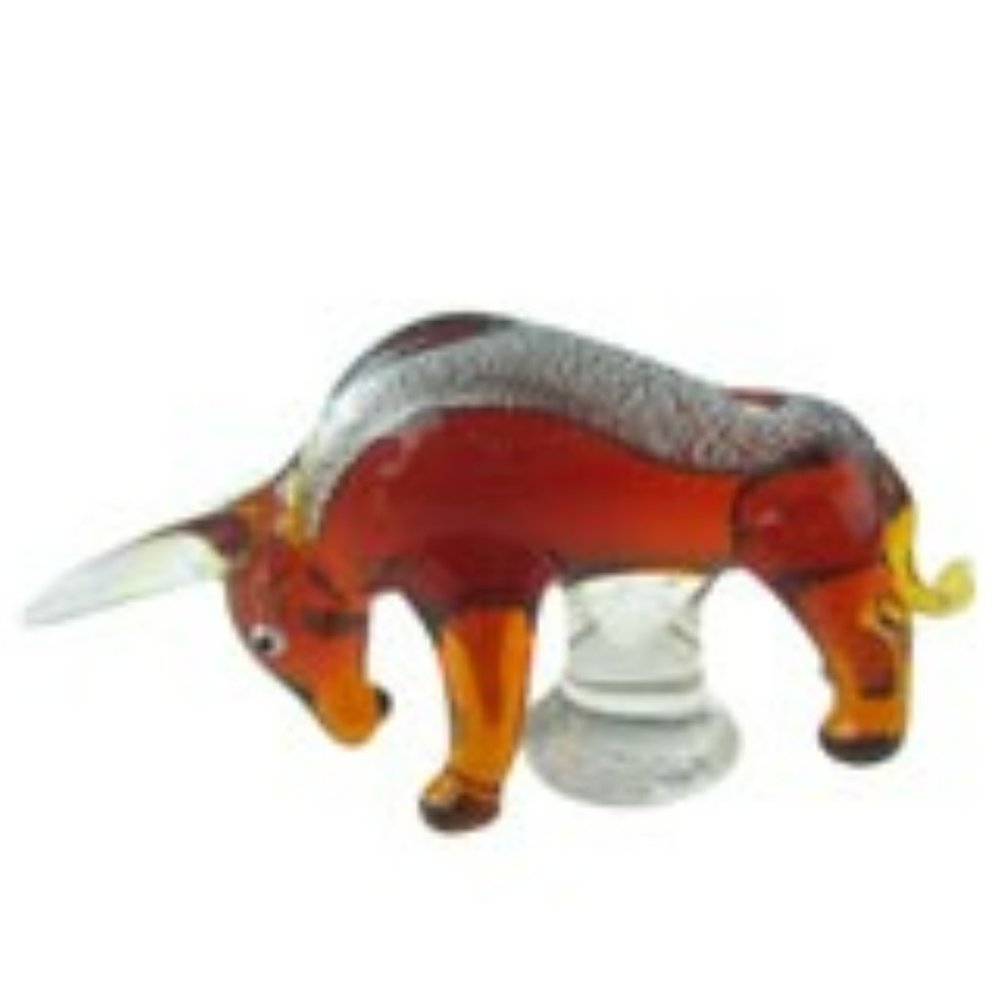 Glass Wine Stopper - Bull